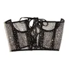 Other Fashion Accessories Women Sexy Cummerbunds Corset Belt Punk Gothic High Waist Curve Shaper Strap Underbust Black Mesh See Through Bustiers Corset J230502