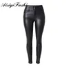 Jeans aisiyifushi skinny in pelle magro jeans donna sexy pantaloni in pelle stretta pantaloni femminili pantaloni a matita in vita alta donna in pelle jeans nero