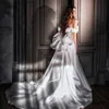 Robes de soirée élégantes Bow Satin robes de mariée sirène fleurs 3D hors épaule robe de mariée sans bretelles avec train détachable robes de mariée T230502