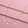 Anhänger Halsketten Damen Choker Halskette Roségold Farbe Edelstahl Sterne Modeschmuck Accessoires Collier Bijoux 2023