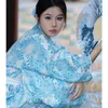 Abbigliamento etnico Giapponese Kimono sexy Cardigan Donna con bianco Obi stampato Yukata Haori Pography Geisha Cosplay Robe Stage Show Costume