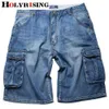 Shorts pour hommes Holyrising Summer Jeans Hommes Distressed Jean Poches Streetwear Zipper Jeans Homme Mollet Longueur Bleu Denim Pantalon Plus Szie 30-46 T230502