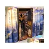 Baby Toy Diy Dolhouse Kit Miniatura Bookshelf Ornament Book Book Nook Doll House AMA 3D Puzzle BookEnd Boxbox Presentes Modelo Drop D Dh5dy