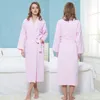 Indumenti da notte da donna Accappatoio estivo in cotone Waffle Robe Amanti Bagno morbido Donna Camicia da notte Uomo Casual Home Solid El