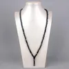 Pendant Necklaces Vintage Natural Tiger-eye Stone Black Lava Beads Buddha Head Necklace For Men Hnadmade Jewelry N012