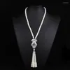 Pendant Necklaces 2023 Free Natural Shell Pearl Necklace Tulip Rhinestone Crystal Sweater Chain 171124-2