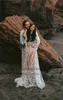 Abiti da festa Verngo Sparkles Counting Stars Beach Abito da sposa Boho Lace Shine Perline Maniche lunghe Abiti da sposa moderni Bohemian Glisten 2022 T230502