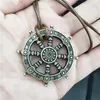 Pendant Necklaces Antuqing Men Viking Jewelry Dharma Wheel Of Life Samsara Buddhist Amulet Pagan Talisman Women Drop
