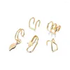 Hoop Earrings 7 Pcs Half Claw Dainty Leaf Star Chain Tassel Non Pierced Cuff Ear Clips Cartilage Earring Women Jewelry