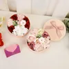Decorative Flowers Valentine's Day Gift Soap Flower Small Round Box Bouquet Roses Wedding Home Decoration Hand Art
