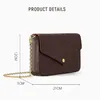 Luxuriöse Designer-Schultertaschen, Geldbörse, Kettentasche, beschichtetes Monogramm-Canvas und Leder, Pochette Felicie, abnehmbare Reißverschlusstasche, drei in einer Geldbörse M61276