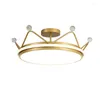 Lampes suspendues Golden Crown Absorb Dome Light Contracté et contemporain Chambre Sweet Children Room Lamp Luxe Europe du Nord