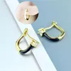 Creolen 2023 Goldener Ohrring Mode Zirkon Geometrisches U-förmiges Design Ohrring Drei Persönlichkeit Frau Mädchen Jewe