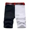 Męskie szorty 2022 Letnie nowe męskie zbitne dżinsy Modna odzież Streetwear Red White Black Black Patchwork Slim Denim Shorts Ubrania marki T230502