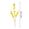 Fiori decorativi 5pcs orchidee artificiali seta finta orchidea danzante gambo lungo finto per la decorazione festiva del partito dell'ufficio di nozze a casa