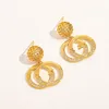 Top 18K Gold Lettre Stud Boucles d'oreilles de luxe Femmes Cadeaux d'amour Boucles d'oreilles Designer Bijoux Boucles d'oreilles Spring Party Anniversaire Cadeau Bijoux en acier inoxydable en gros