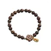 Strand Original Design Natural Sandalwood 6mm Rosary Female Bracelet Literary And Artistic Good Luck Peach Flower National Life Year