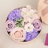 Decorative Flowers Valentine's Day Gift Soap Flower Small Round Box Bouquet Roses Wedding Home Decoration Hand Art