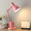 Lampes de table nordique rétro porte-stylo lampe de bureau étude étudiant chambre fille plug-in éclairage de chevet Luminaria accessoires de bureau