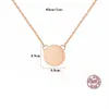 Korea Süße Geometrische Runde Anhänger Halskette Frauen Mode Luxusmarke Rose Gold s925 Silber Halskette Mädchen Kragen Kette High-End-Schmuck Valentinstag Geschenk