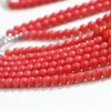 Pendant Necklaces Fashion Design 6 Rows Orange Artificial Coral Round Beads Necklace For Women Elegant Weddings Gifts Jewelry B1910