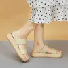 Sandaler Summer Wedge Shoes for Women Sandaler Solid Color Open Toe High Heels Casual Ladies Buckle Strap Fashion Female Sandalias Mujer AA230502