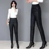 Pantalon femme femmes chaud vers le bas coton femme rembourré matelassé pantalon taille élastique décontracté dames Leggings G497