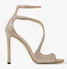 Sandaler sommarvarumärken Luxury Azia Sandaler Skor för kvinnor Square Toe Ankle Strap Buckle Fäst Höga klackar Lady Sexy Pumps Party Dress EU35-43