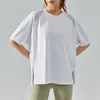 Al0lulu Loose Yoga Clothes Short Sleeve Women's T-shirt Casual Long Fitness Tops