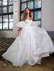Robes de soirée robes de mariée en organza sexy pour les femmes manches bouffantes détachables élégante robe de mariée A-ligne robe robe de Noiva T230502