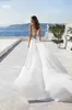 Sukienki imprezowe Bliskie koraliki Suknie ślubne Mini koronkowe błyszczące cekiny ślubne suknie z aplikacjami Tiul Train Lśniąca Boho Bride Suknia T230502