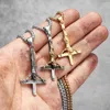 Correntes Handstan Jesus Cruz Religon Amulet Aço inoxidável Homens de colares de pingentes Chain Punk Jewelry Gift Gree de atacado