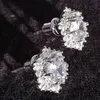 Zeshoekige diamantmagralen vol met diamanten glanzende zirkoon strass oarpieces mode sieraden groothandel valentijnsdag geschenken