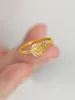 Toca de cluster de açúcar pequeno anel de diamante amarelo feminino de topázio natural Índice de gemas de luxo de luxo