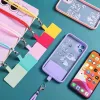 Verstelbare Crossbody Patch Telefoonkoorden Mobiele telefoonriem Lanyard Nylon Zacht Touw Mobiele Telefoon Charme Hangend Koord Achtersticker