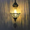 Pendant Lamps Artpad Retro Lamp Vintage Turkey Romantic Olive Luminaria Pendente Moderna Light Fixture E27 Glass Indoor