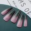 False Nails 24Tips/Opp Black Gradient Extension Forms Acrylic Nail Tips Press On Gel Polish Artificial Art Sets