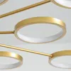 Żyrandole Złote czarne żyrandol LED jest prosty do salonu lampy sufitowe pilot dolne domowe lampy ściemniające
