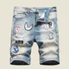Shorts pour hommes NOUVEAU Graffiti Ripped Summer Fashion Short Jeans Casual Slim Big Hole Retro Style Denim Shorts Homme Marque Vêtements T230502