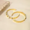 Bangle Wild Wild Free Bohemian Inclaid Stone Natural Stoneless Gold Color para mulheres Trend jóias à prova d'água