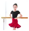 Stage Wear Girls Performance Latin Suit Kids Dance Top Skirt Set Costumi da competizione Abito da ballo per bambini