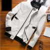 Jacket Jacket Men Coats Spring e Autumn Manga Longa Stand Collar Baseball Moda coreana Homens casuais