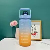 Tasses 2 litres bouteille d'eau grande capacité bouteille de motivation bouteille d'eau de sports de plein air avec marqueur de temps mignon tasses en plastique Z0420