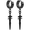 Hoop Earrings BONISKISS 2023 Gothic Character Cross Sword Shape Punk Stainless Steel Men Jewellery Gift