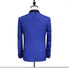 Costumes pour hommes 2023 hommes avec imprimé bleu Royal Floral Blazer Designs Paisley Slim Fit costume veste hommes mariage smoking