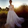 Party Dresses ZJ9018 Unlined Bodice FLowy A Line Tulle Wedding Dress With O Neck Bridal Gown Beach Bridal Gown trouwjurk Robe de mariee T230502