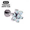 Studörhängen Flower Piercing G23 Titanium Opal och labret F136 CZ Kvinnors smycken Partihandel gängad näsborre