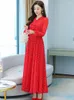 Casual Dresses Black Maxi Dress Spring 2023 Women Fashion Elegant Chiffon Clothes For Red Long Sleeve Floral Party Beach Evening