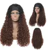 Synthetic Wigs DaiQi Honey Blond Curly Headband For Black Women Wig 24 Long Deep Wave Daily High Quality Heat Resistant Fiber