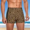 Mäns badkläder klassiska leopard simningstammar trendig djurtryck mode vistelse i form badboxare tränar stor storlek män baddräkt